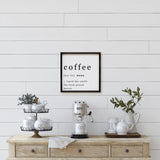 WilliamRaeDesigns Ebony / White Coffee Noun | Wood Sign