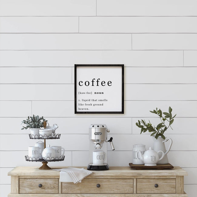 WilliamRaeDesigns Ebony / White Coffee Noun | Wood Sign