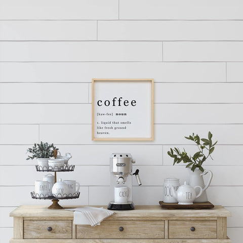 WilliamRaeDesigns Natural / White Coffee Noun | Wood Sign