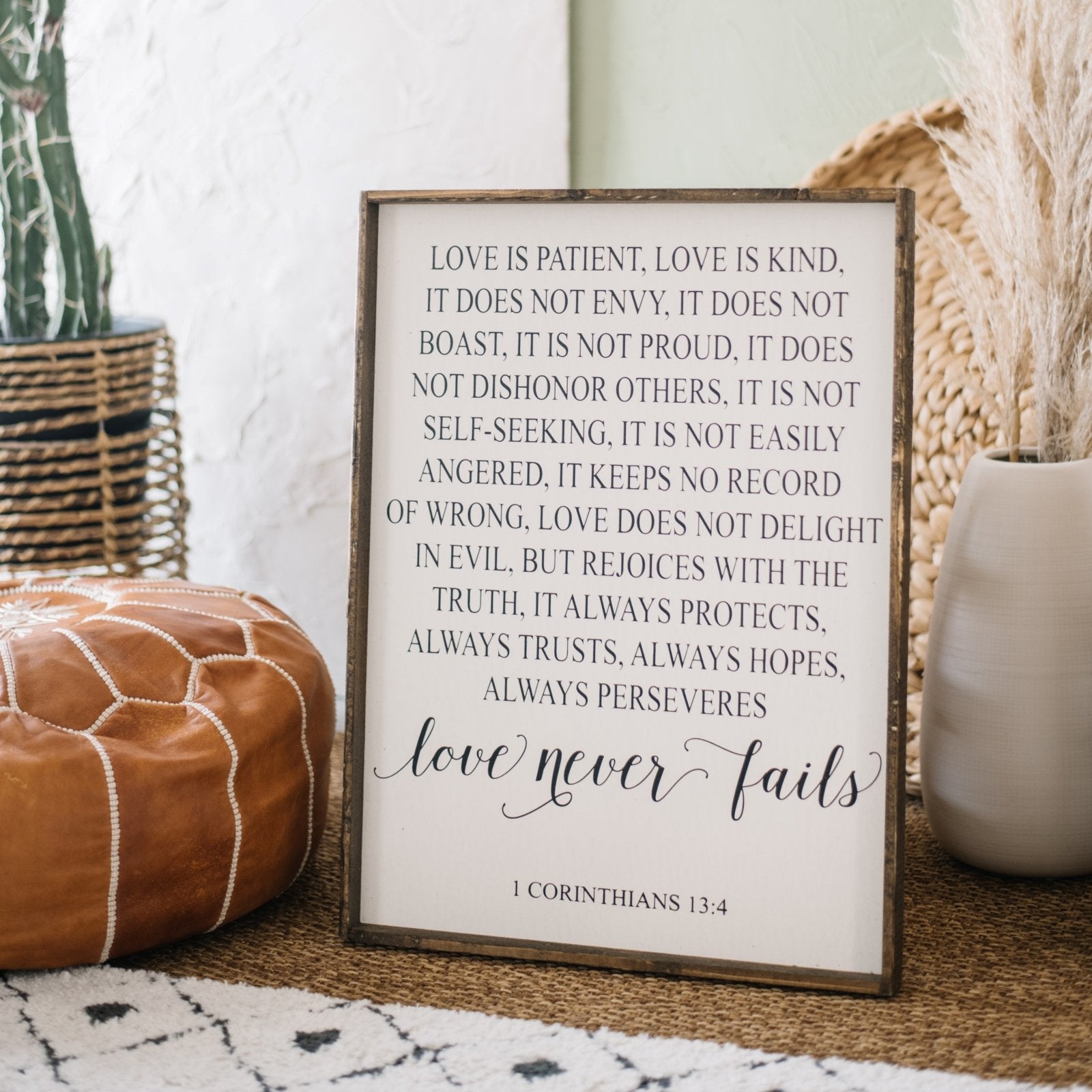 Trust the Wait Wood Sign – Modern Farmhouse Style Inspirational Wall ...