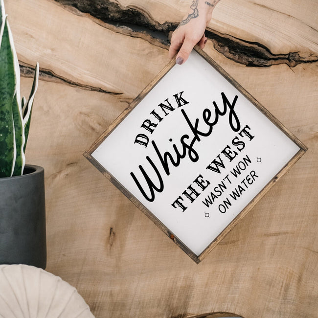 Drink Whiskey Wood Sign - WilliamRaeDesigns