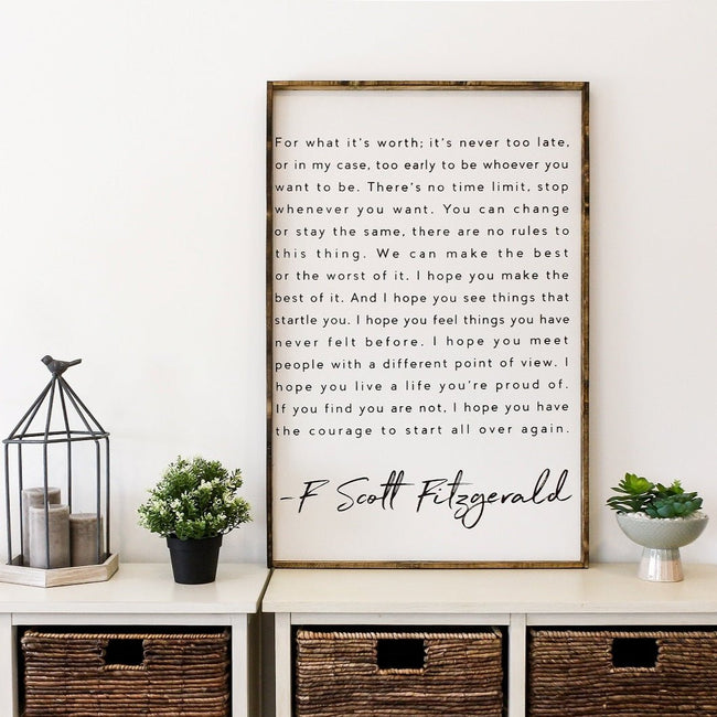 F. Scott Fitzgerald | Wood Sign - WilliamRaeDesigns