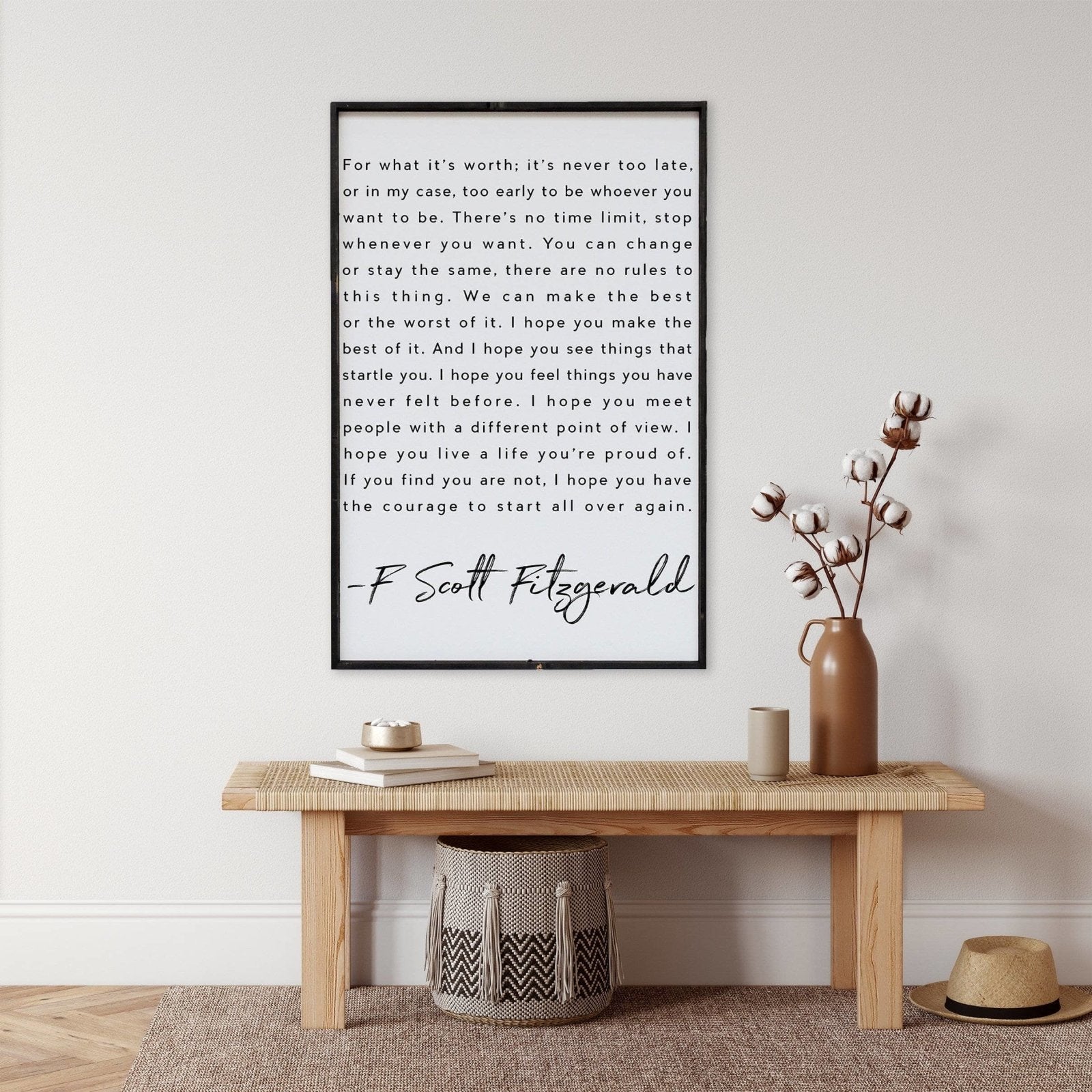 Williamrae Designs Wood Signs 24"x36" / Ebony F. Scott Fitzgerald | Wood Sign