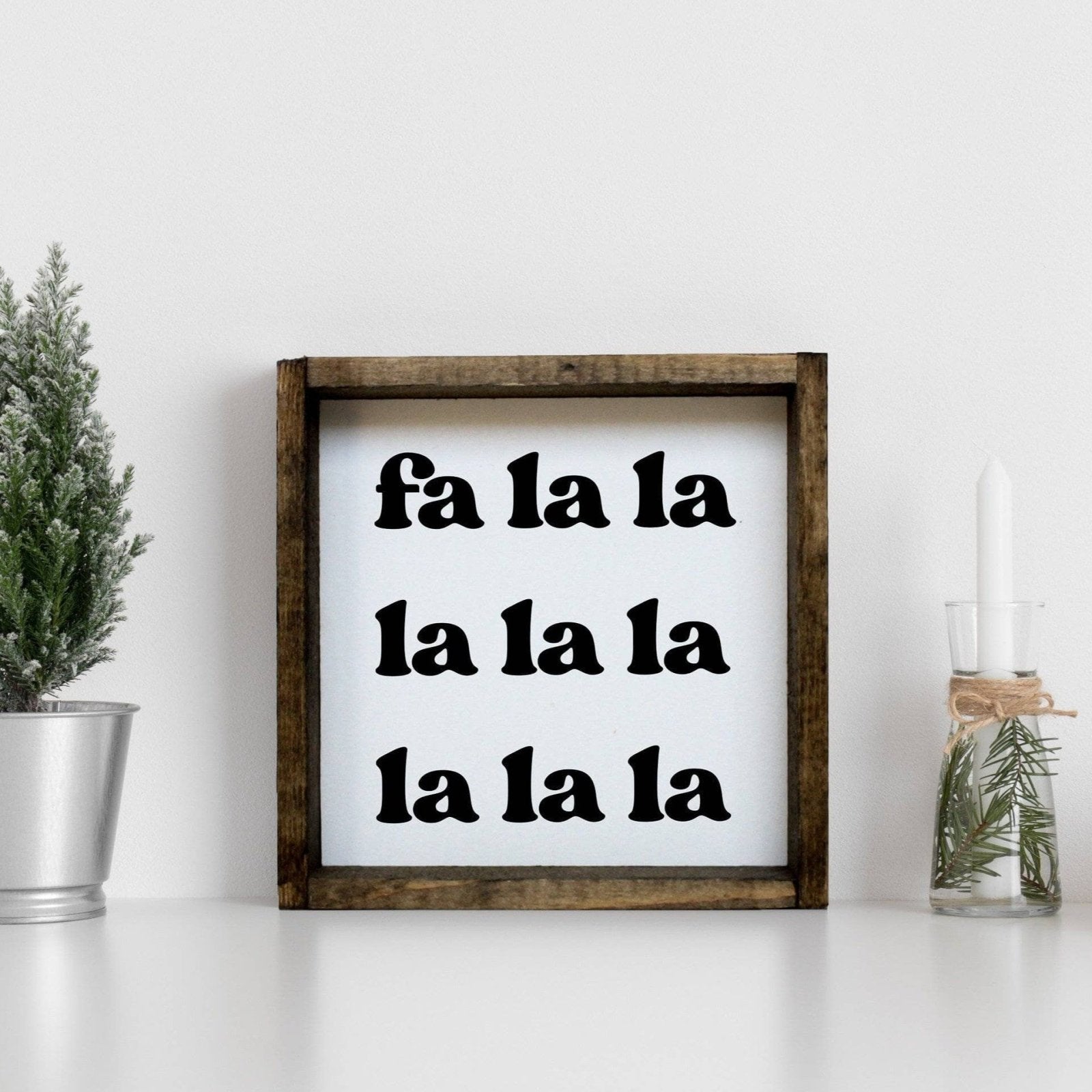 WilliamRaeDesigns Dark Walnut Fa la la la la |  Wood Sign