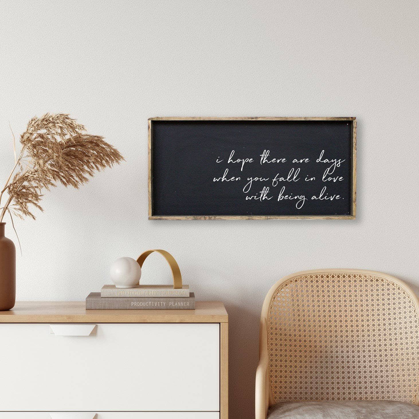 Williamrae Designs Wood Signs Dark Walnut Fall In Love With Being Alive | Wood Sign