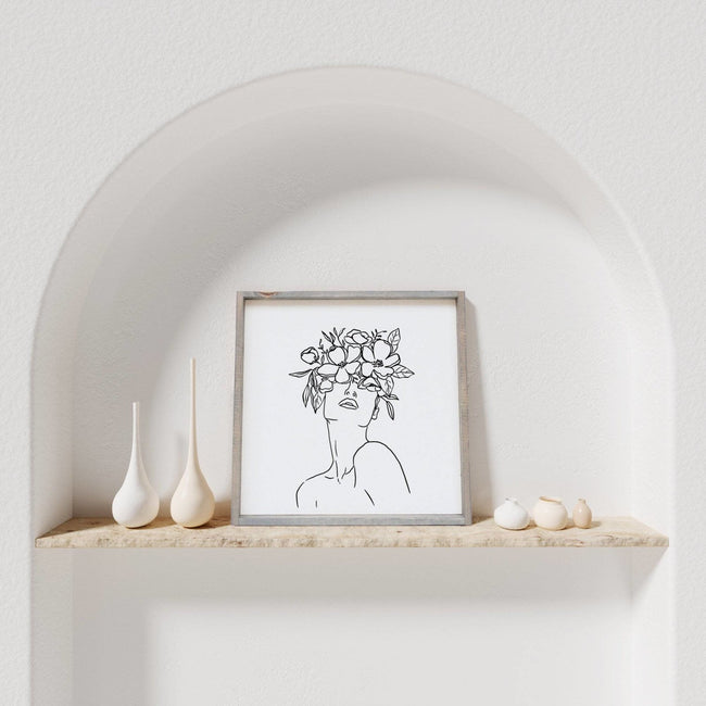 WilliamRaeDesigns Classic Gray Flower Girl Beth | Wood Sign