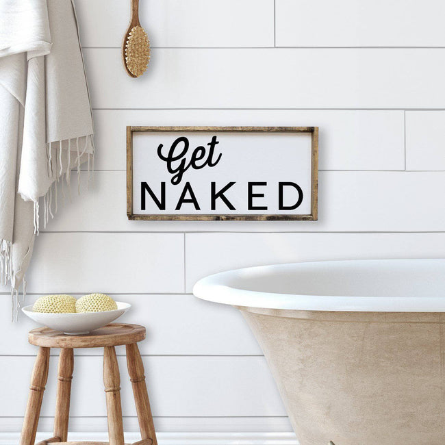 WilliamRaeDesigns Dark Walnut Get Naked | Wood Sign