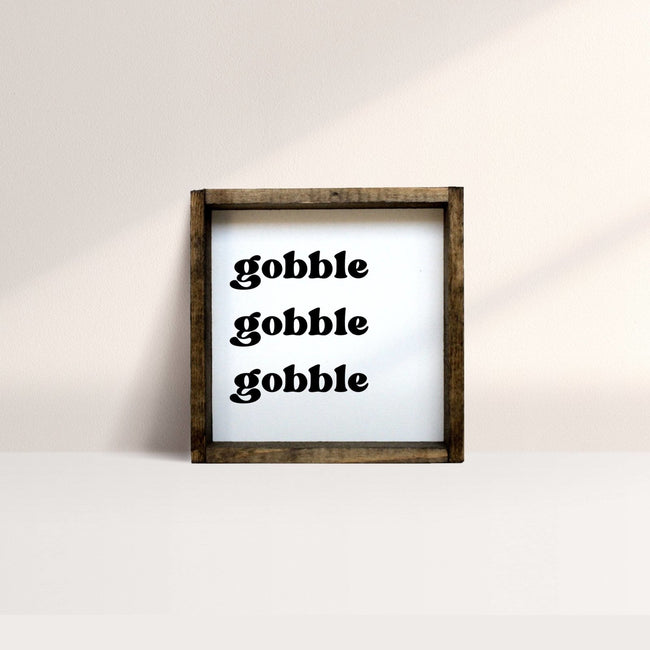 WilliamRaeDesigns Dark Walnut Gobble Gobble Gobble | Wood Sign