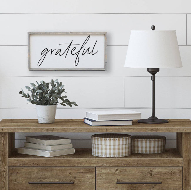 WilliamRaeDesigns Classic Gray Grateful (small) | Wood Sign
