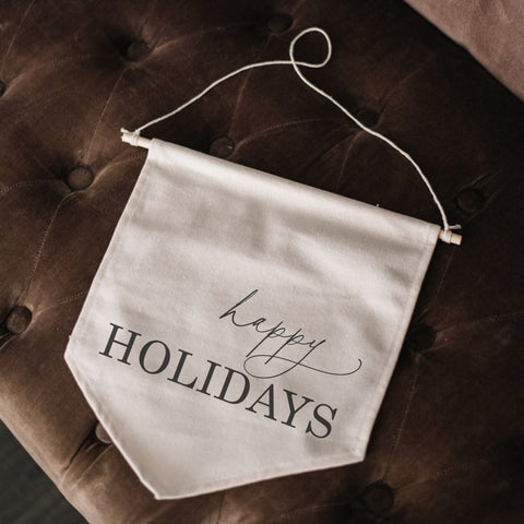 Happy Holidays Canvas Banner - WilliamRaeDesigns