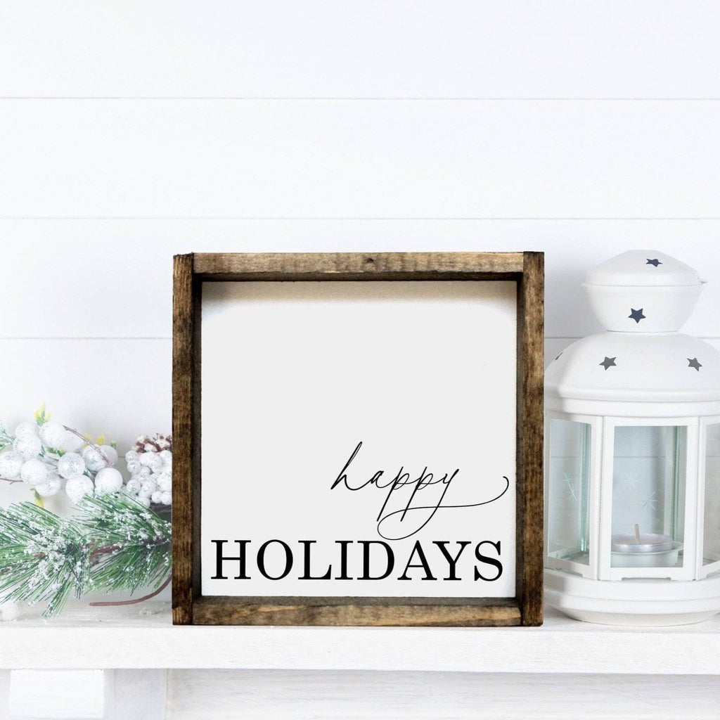 WilliamRaeDesigns Dark Walut Happy Holidays |  Wood Sign