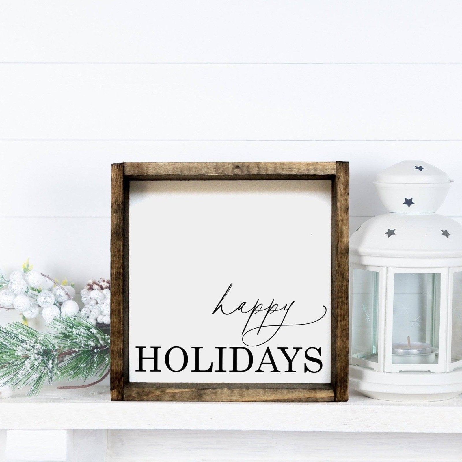 WilliamRaeDesigns Dark Walut Happy Holidays |  Wood Sign