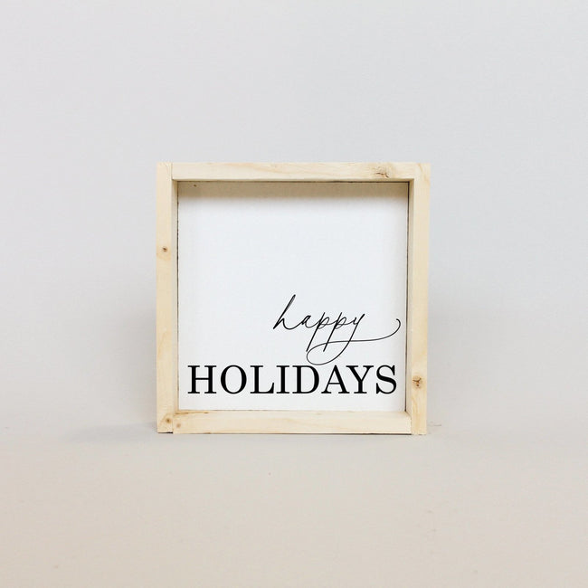 WilliamRaeDesigns Natural Happy Holidays |  Wood Sign