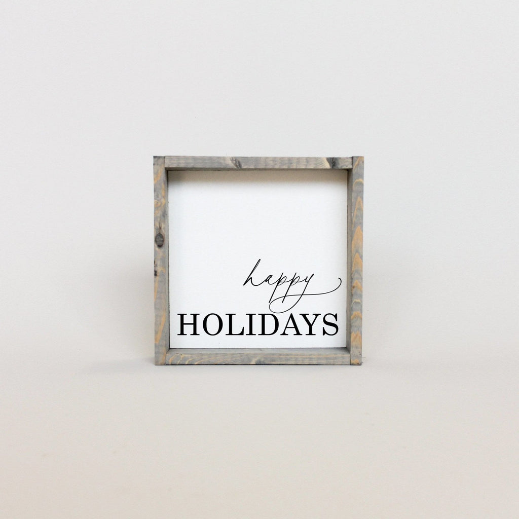 WilliamRaeDesigns Classic Gray Happy Holidays |  Wood Sign