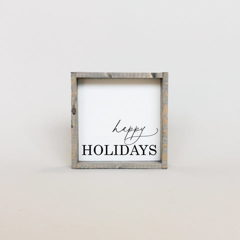 WilliamRaeDesigns Classic Gray Happy Holidays |  Wood Sign