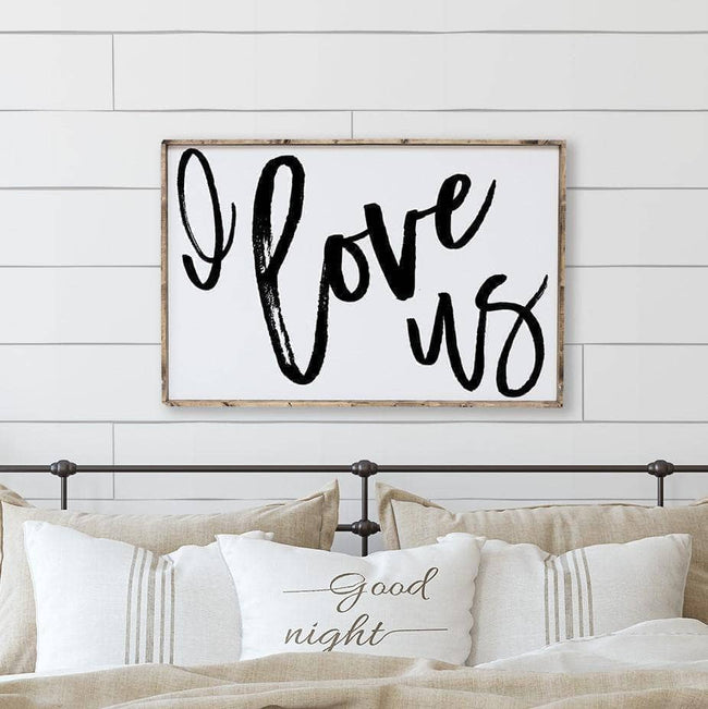 WilliamRaeDesigns White / Dark Walnut I Love Us | Wood Sign