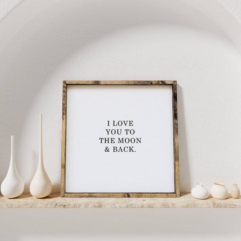 WilliamRaeDesigns Wood Signs Dark Walnut I Love You To The Moon & Back | Wood Sign