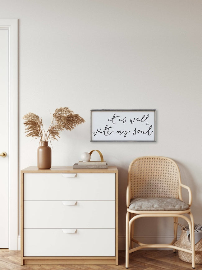 WilliamRaeDesigns Classic Gray It Is Well With My Soul | Wood Sign