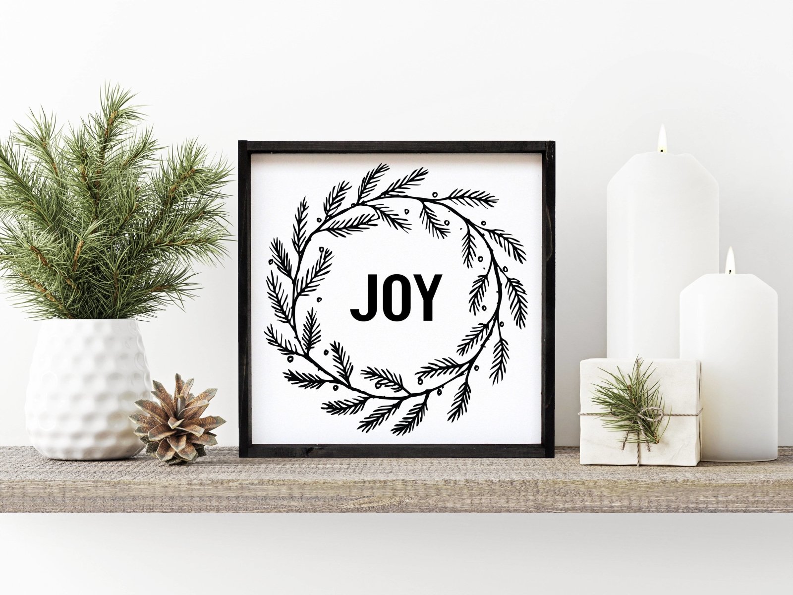 Joy Wreath | Wood Sign - WilliamRaeDesigns