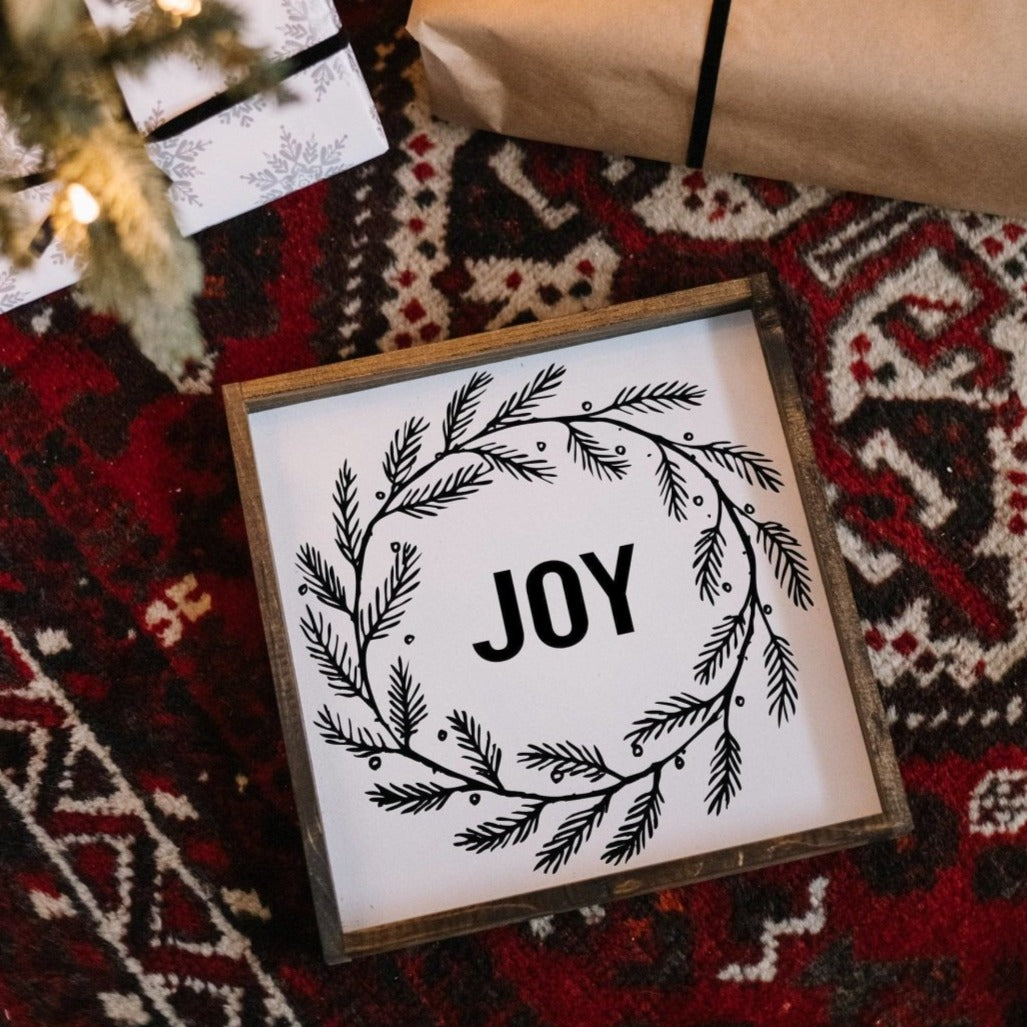 Joy Wreath | Wood Sign - WilliamRaeDesigns