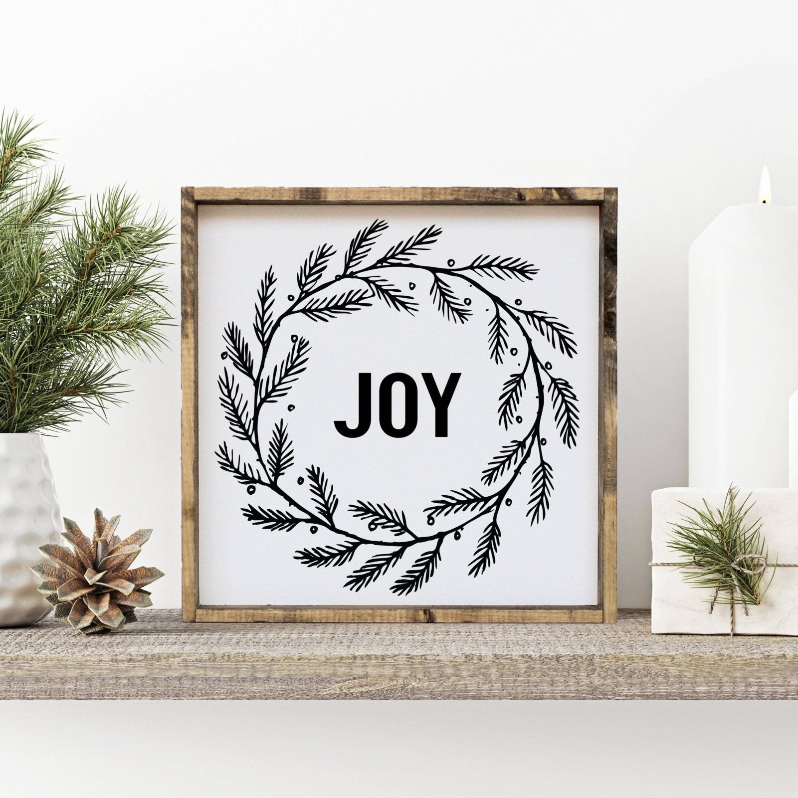 Joy Wreath | Wood Sign - WilliamRaeDesigns