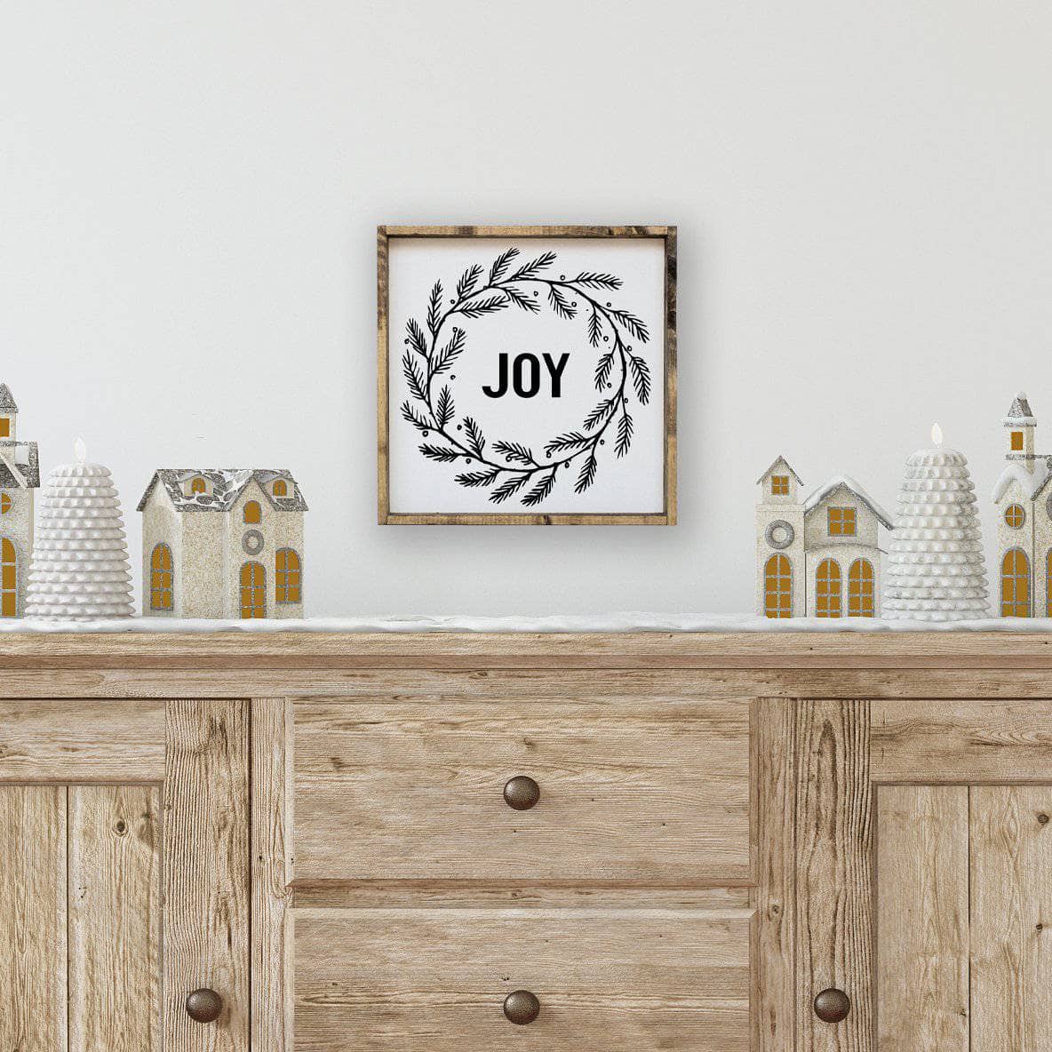 Joy Wreath | Wood Sign - WilliamRaeDesigns