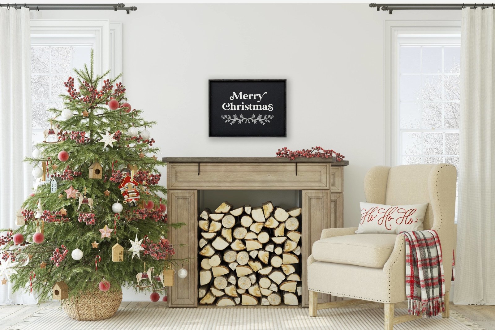 Merry Christmas (18"x24") | Wood Sign - WilliamRaeDesigns