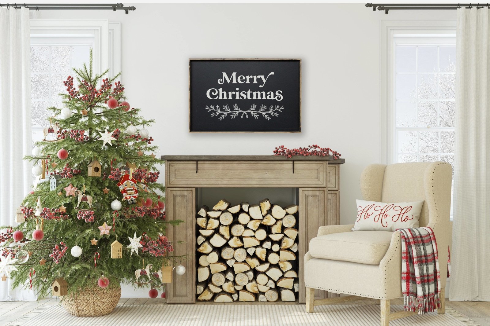 Merry Christmas Large | Wood Sign - WilliamRaeDesigns
