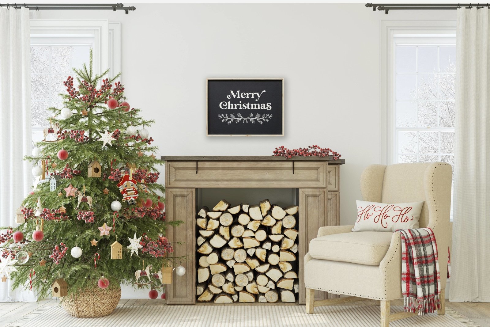 Merry Christmas Large | Wood Sign - WilliamRaeDesigns