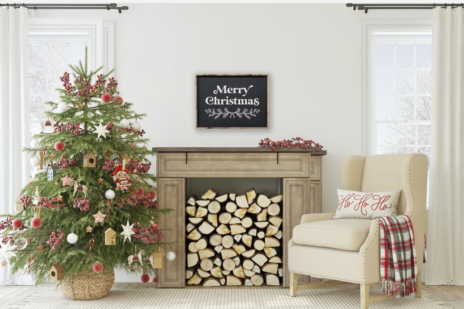 Merry Christmas Large | Wood Sign - WilliamRaeDesigns
