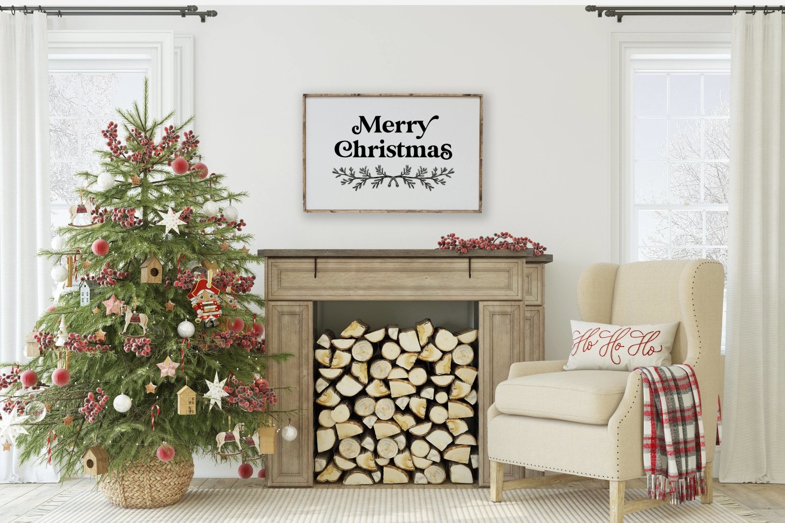 Merry Christmas Large | Wood Sign - WilliamRaeDesigns