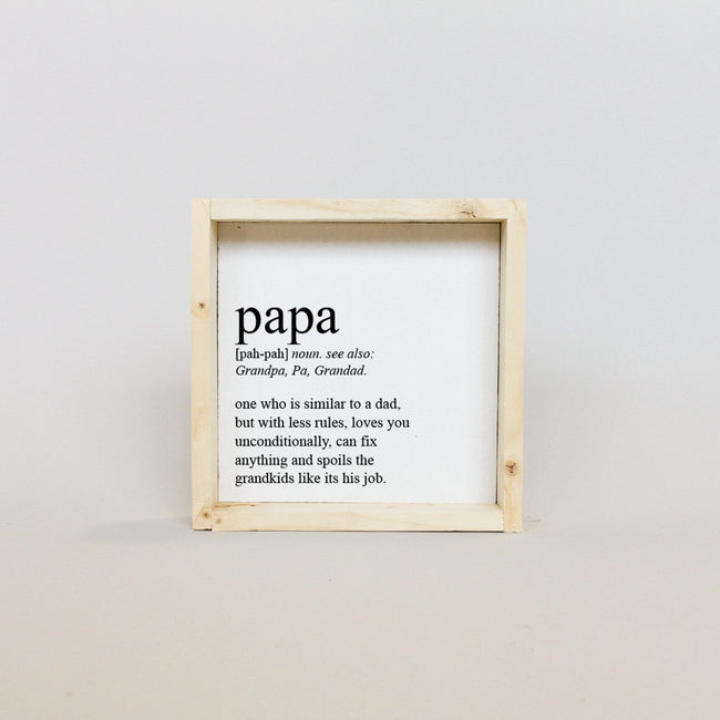 Papa Definition | Wood Sign - WilliamRaeDesigns