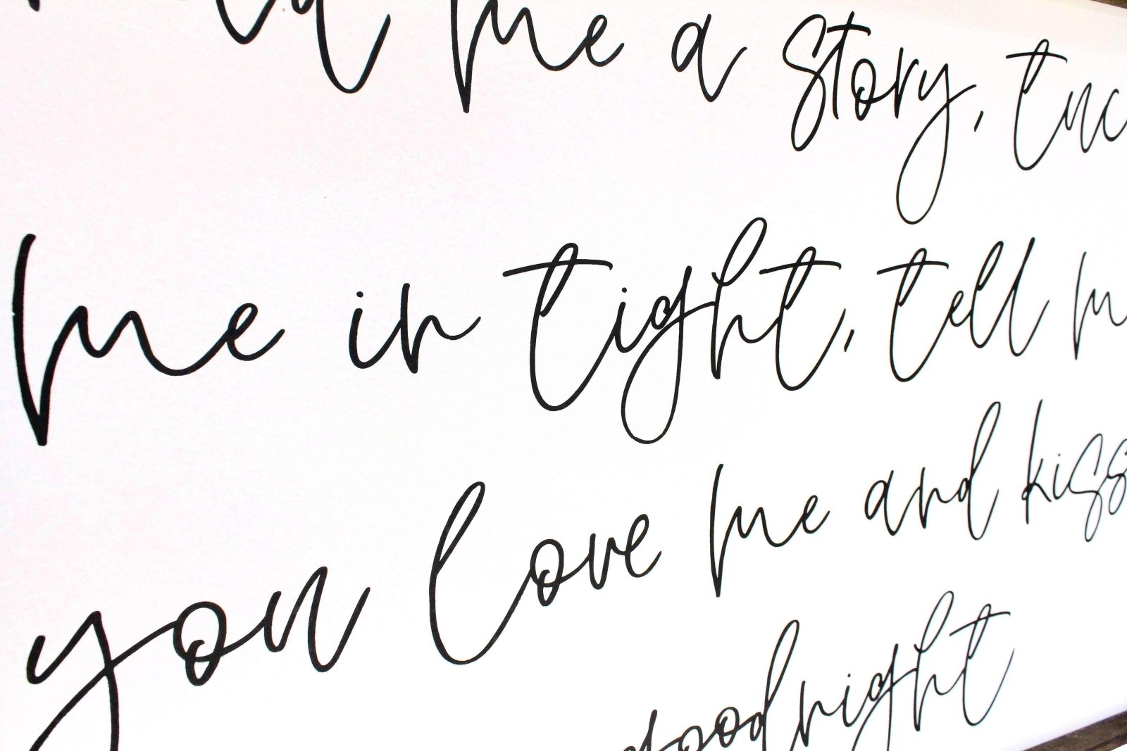 Read Me A Story, Tuck Me In Tight, Tell Me You Love Me & Kiss Me Goodnight | Wood Sign - WilliamRaeDesigns