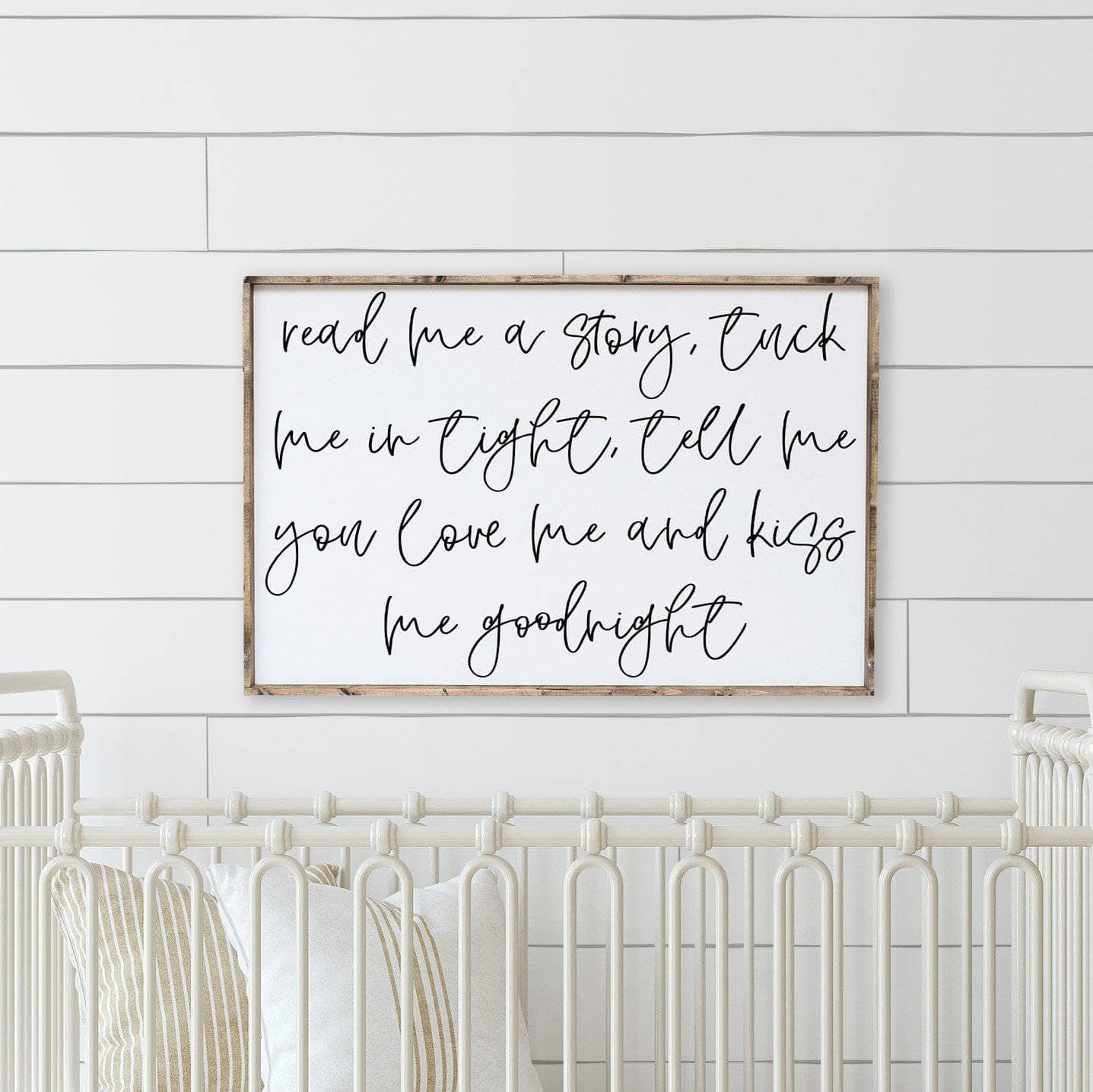 Read Me A Story, Tuck Me In Tight, Tell Me You Love Me & Kiss Me Goodnight | Wood Sign - WilliamRaeDesigns