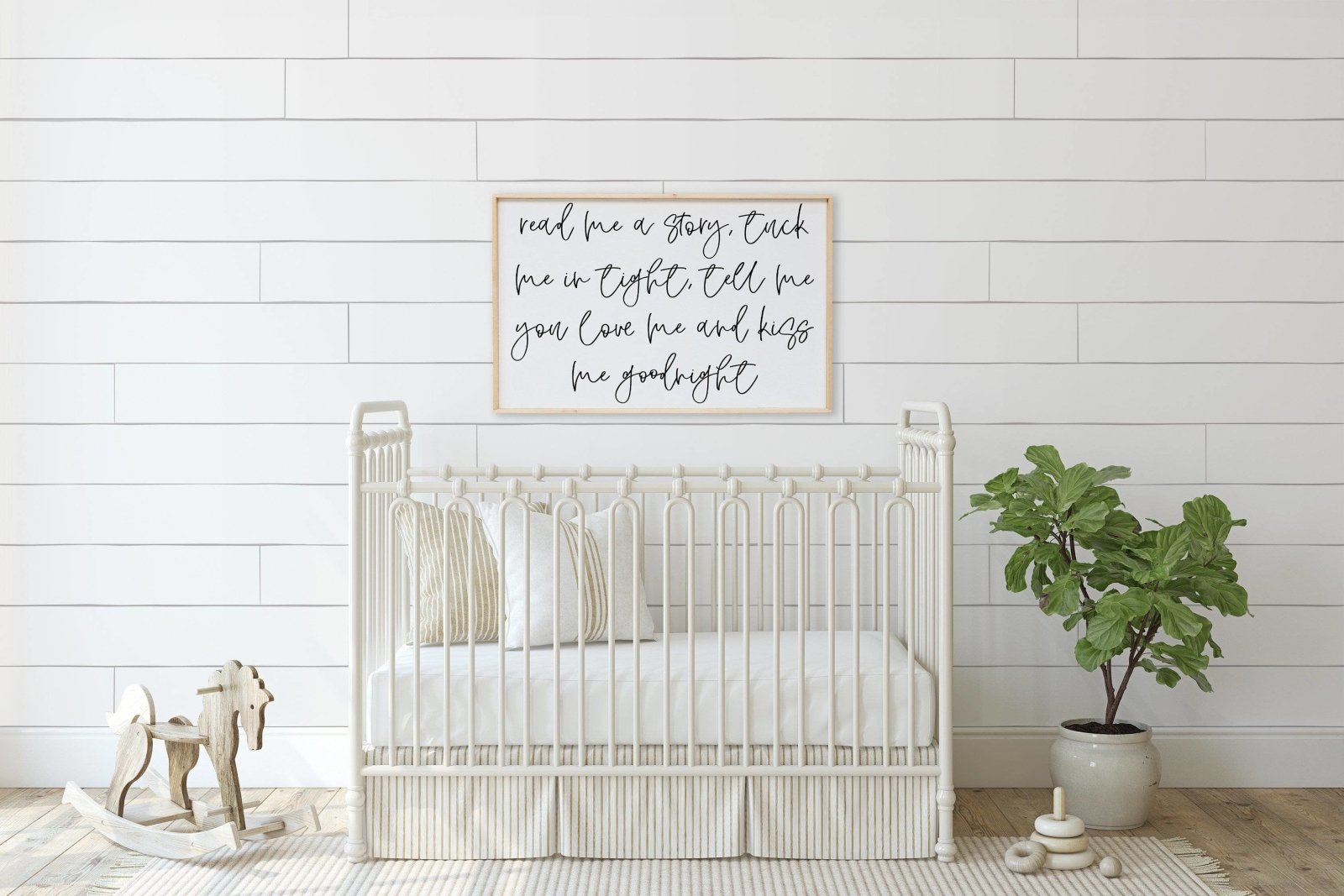 Read Me A Story, Tuck Me In Tight, Tell Me You Love Me & Kiss Me Goodnight | Wood Sign - WilliamRaeDesigns