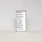 Reindeer Names | Wood Sign - WilliamRaeDesigns