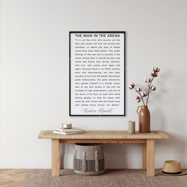The Man in the Arena Quote | Wood Sign - WilliamRaeDesigns