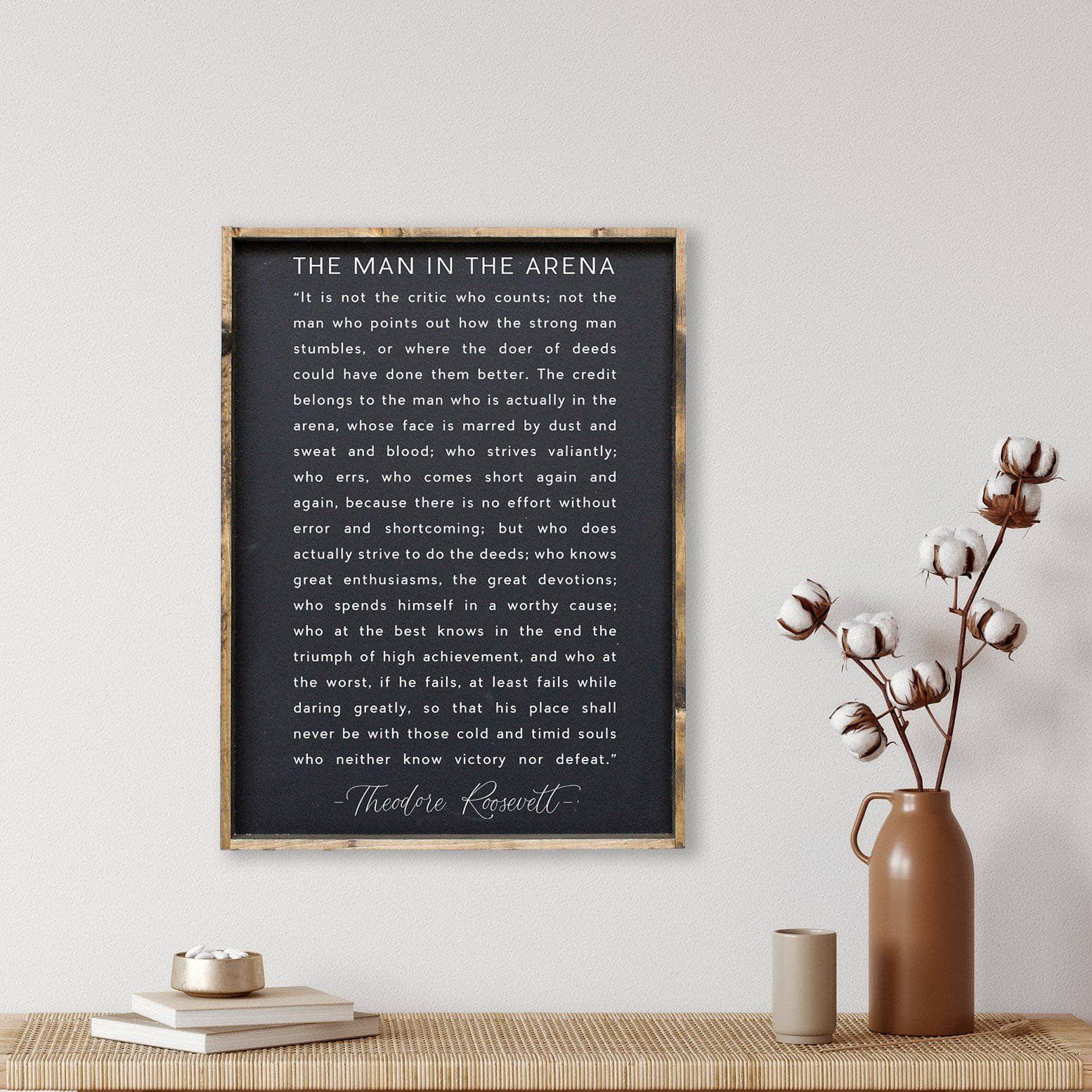 The Man in the Arena Quote | Wood Sign - WilliamRaeDesigns
