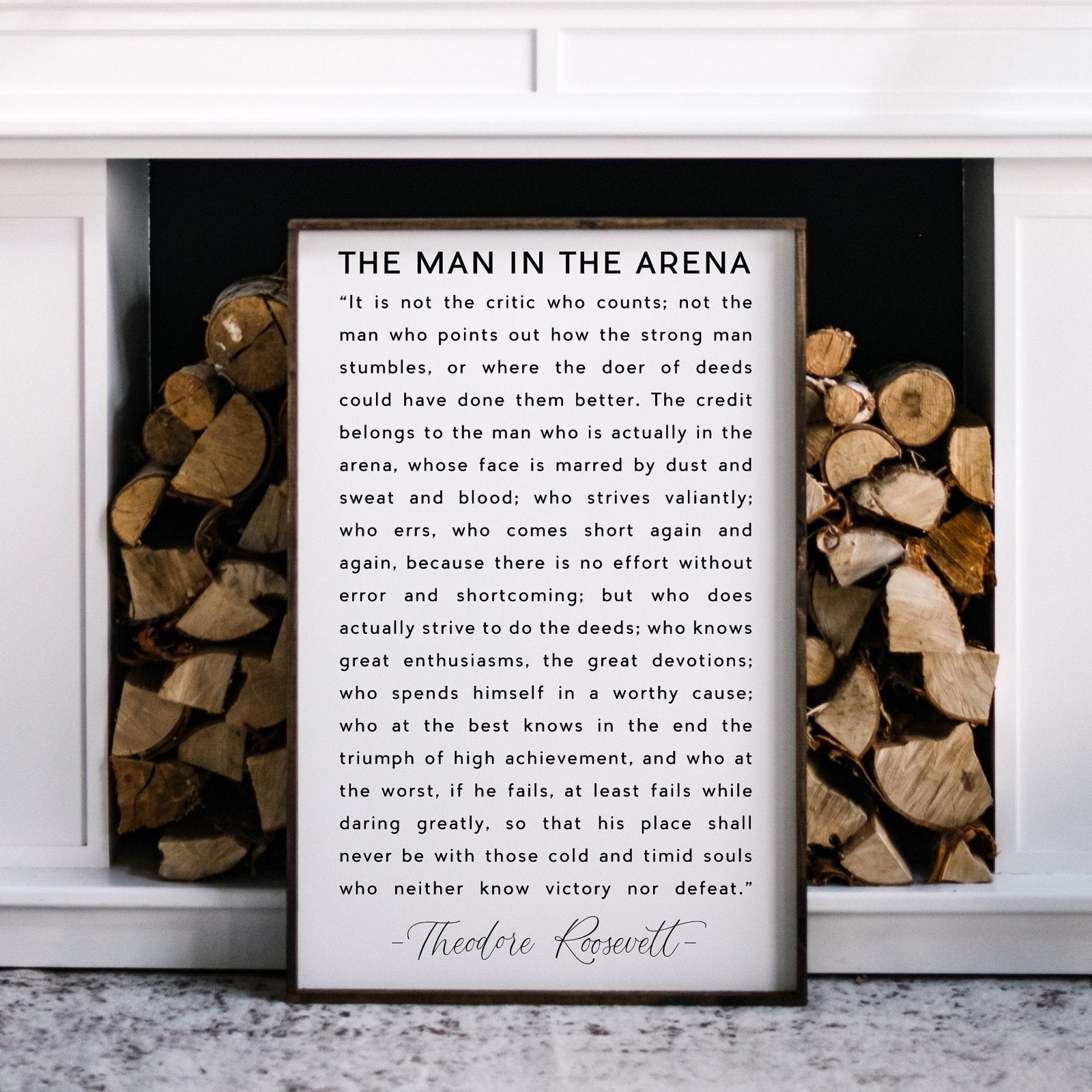 The Man in the Arena Quote | Wood Sign - WilliamRaeDesigns