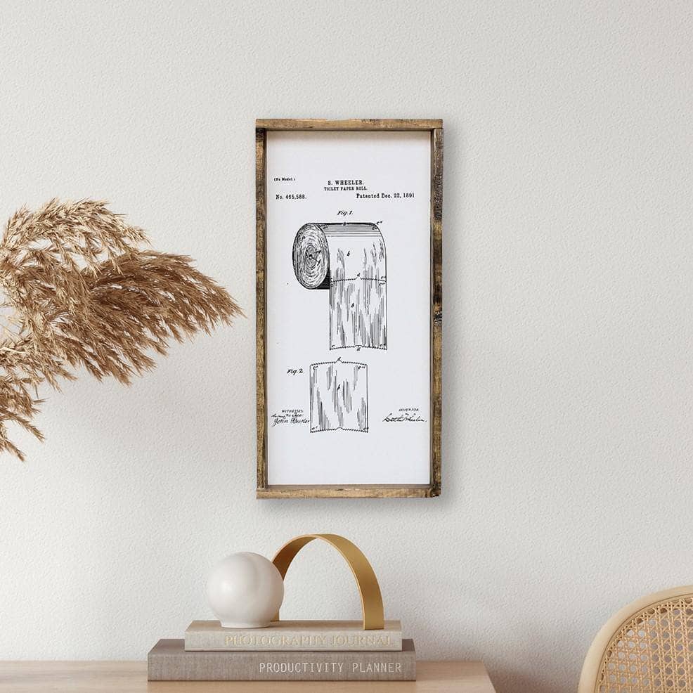 Toilet Paper Patent | Wood Sign - WilliamRaeDesigns