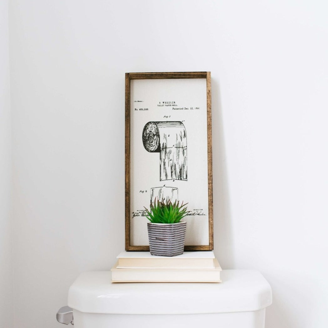Toilet Paper Patent | Wood Sign - WilliamRaeDesigns