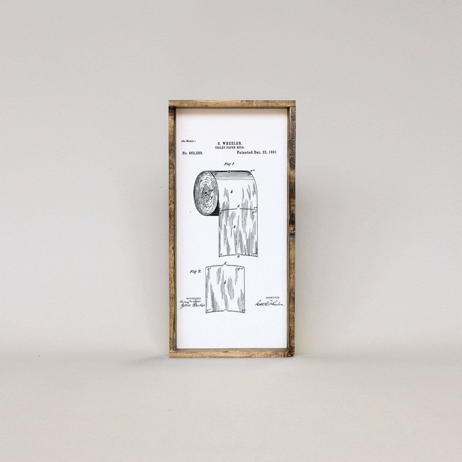Toilet Paper Patent | Wood Sign - WilliamRaeDesigns