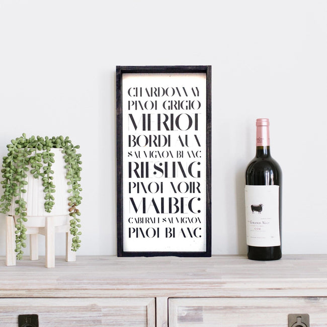 Types of Wines | Wood Sign - WilliamRaeDesigns